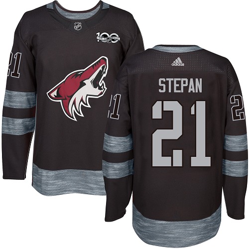 Adidas Coyotes #21 Derek Stepan Black 1917-100th Anniversary Stitched NHL Jersey - Click Image to Close
